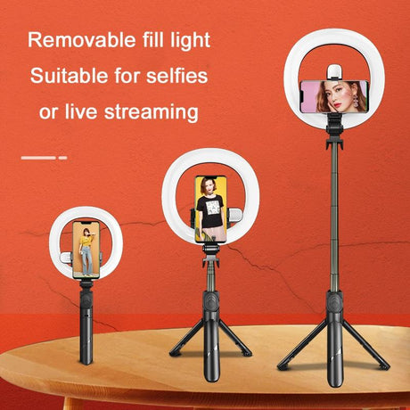 Wireless Led Double Fill Light Selfie Stick With Tripod For Live Streaming