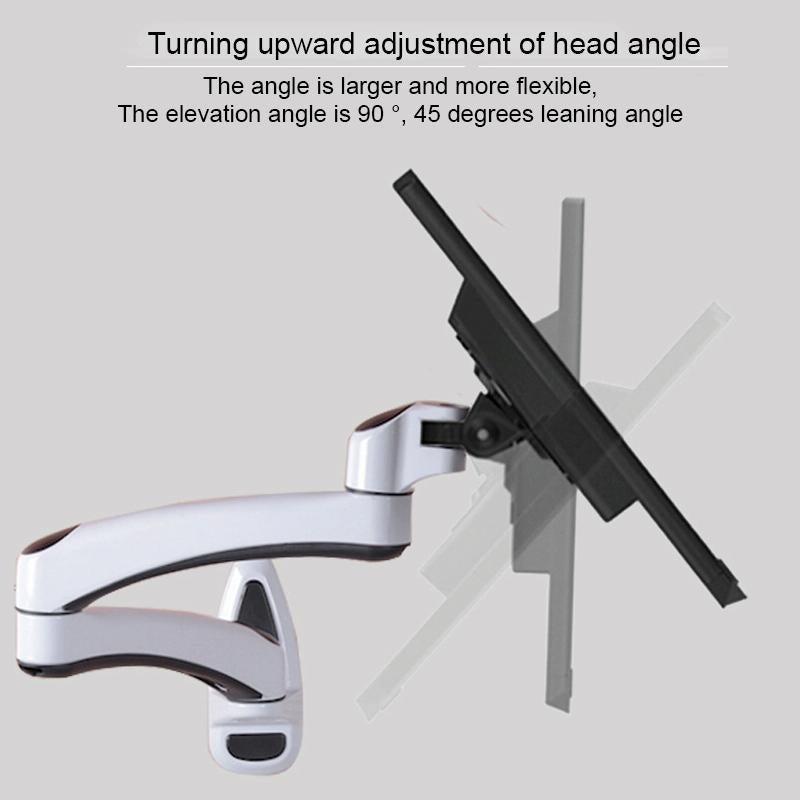 White Dual-Section Telescopic Monitor Stand - Wall-Mounted