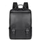 Men Black Cowhide Leather Backpack For Casual Business With Laptop Compartment