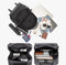 Men Black Cowhide Leather Backpack For Casual Business With Laptop Compartment