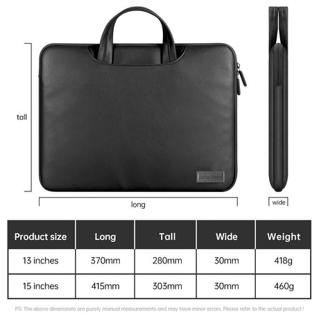 15 Inch Waterproof Pu Laptop Inner Bag - Brown