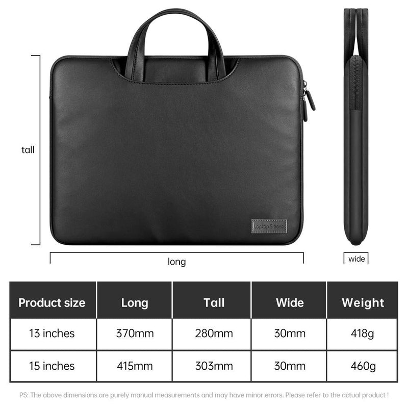 15 Inch Waterproof Pu Laptop Inner Bag - Brown