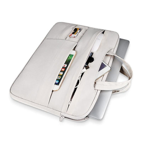 14.1-15.4 Inch Waterproof Laptop Bag - Wearable Black - Creamy-White