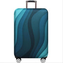 22-24 Inch Travel Suitcase Dust Covers - Elastic & Abrasion-Resistant - Green Ripple