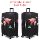 Protective Elastic Suitcase Cover - Fits 22-24 Inch Luggage - Dustproof & Scratch-Proof - World Map