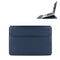 Leather Laptop Liner Bag - 14.1-15.4 Inches With Stand Function - Sapphire Blue