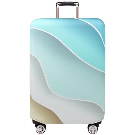 Protective Elastic Luggage Covers - 25-28 Inch - Resistant To Abrasion And Dust - Green Ripple