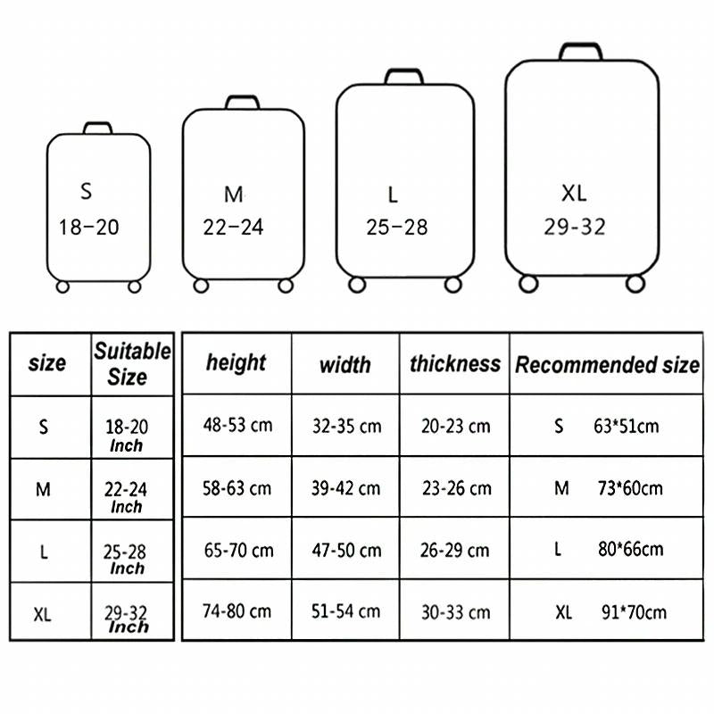 Protective Elastic Luggage Covers - 25-28 Inch - Resistant To Abrasion And Dust - Green Ripple