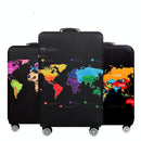 Protective Elastic Suitcase Cover - Fits 26-28 Inch Luggage - Dustproof & Scratch-Proof - World Map