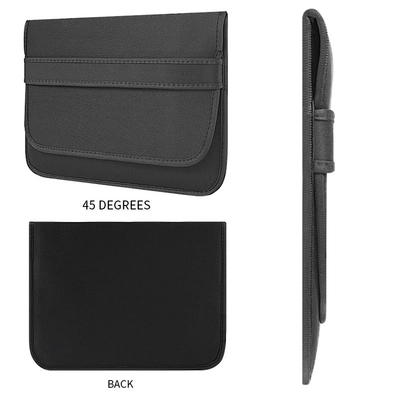 Horizontal Flap Clutch Bag With Neoprene Laptop Lining - Black - 14 Inch