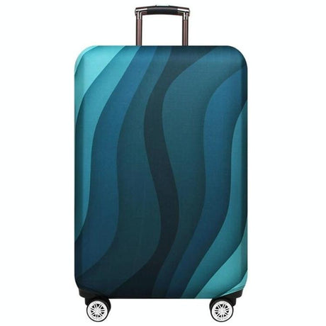 29-32 Inch Travel Suitcase Dust Covers - Elastic & Abrasion-Resistant - Green Ripple