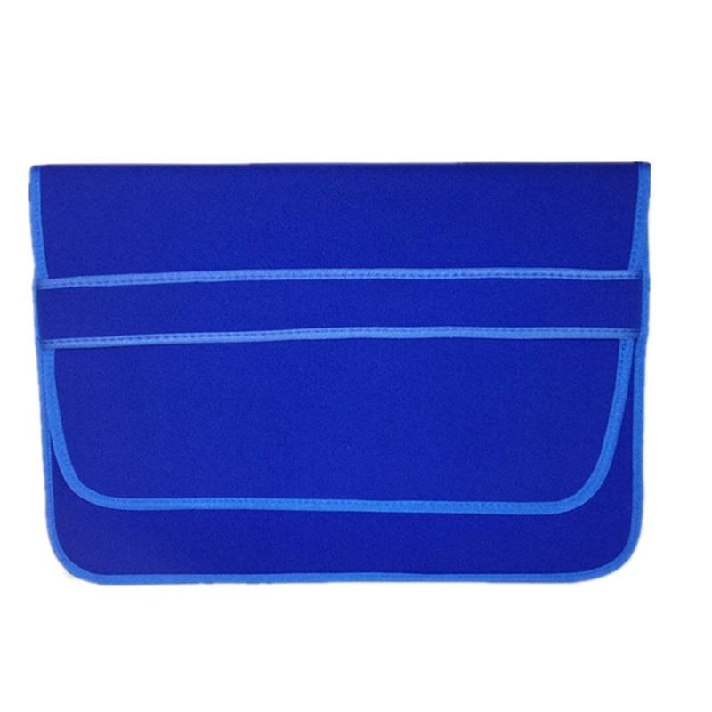 Horizontal Flap Clutch Bag With Neoprene Laptop Lining - Black - 15 Inch