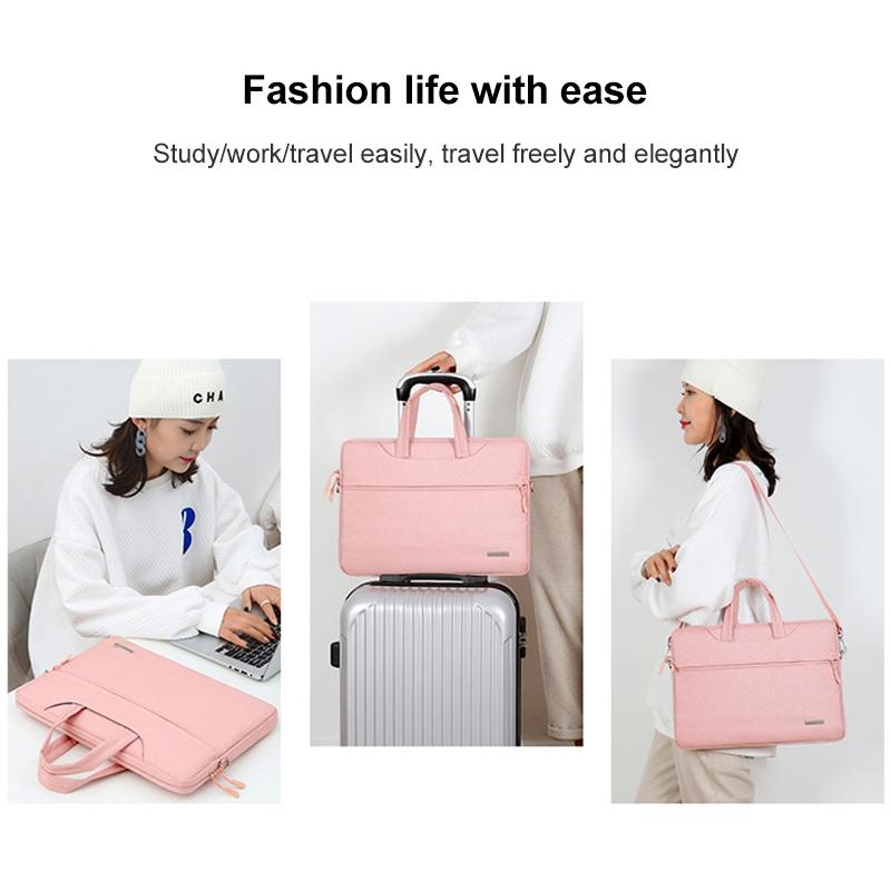 14 Inch Inner Bag With Shoulder Strap For Handbag Or Laptop - Pink