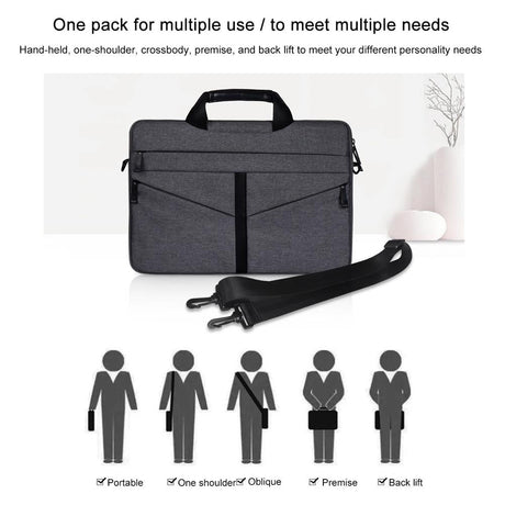 Stylish Zipper Laptop Bag With Shoulder Strap - Durable & Breathable - Black