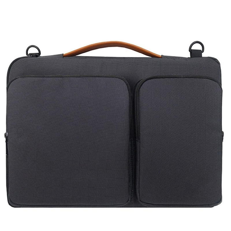 Waterproof Nylon Laptop Handbag With Trolley Strap - Fits 13-14 Inch Laptops - Black