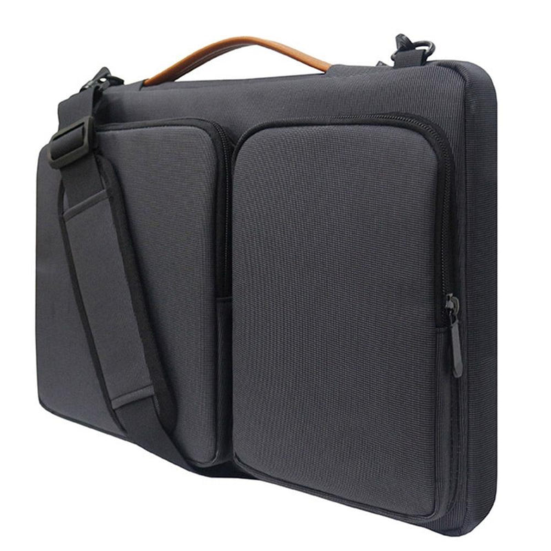 Waterproof Nylon Laptop Handbag With Trolley Strap - Fits 13-14 Inch Laptops - Black