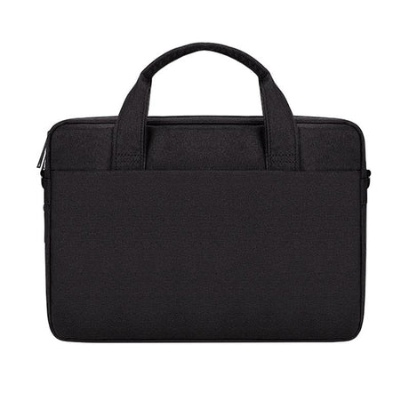 Expandable Laptop Bag - Waterproof Oxford Cloth Detachable Shoulder Strap - Black