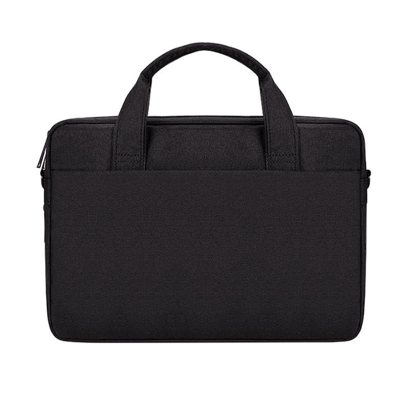 Expandable Laptop Bag - Waterproof Oxford Cloth Detachable Shoulder Strap - Black