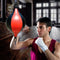 Adult Hanging Speed Ball For Boxing Fitness - Free Punching Bag - Drawstring Red & Black