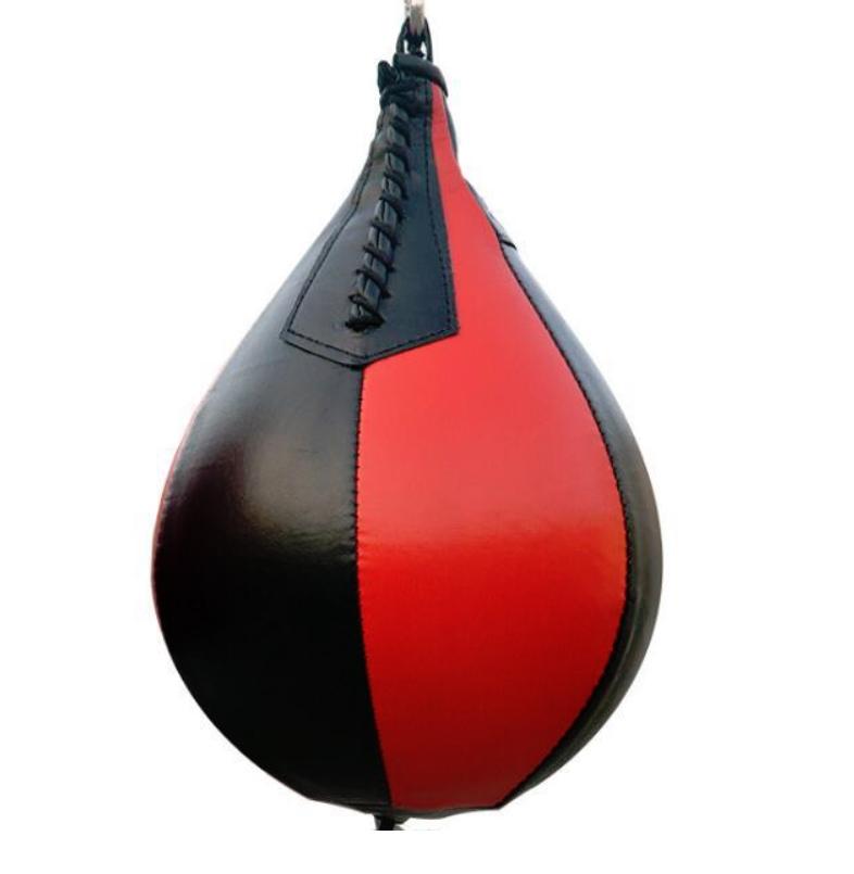 Adult Hanging Speed Ball For Boxing Fitness - Free Punching Bag - Drawstring Red & Black