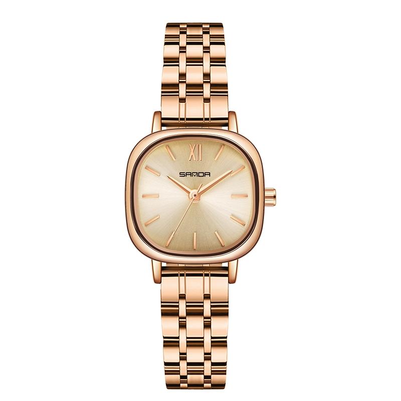 Women Oval Dial Quartz Watch With Simple Bar Scale