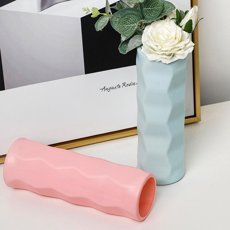 Wave Drop-Proof Imitation Porcelain Vase - Simple Home Decor - Pink