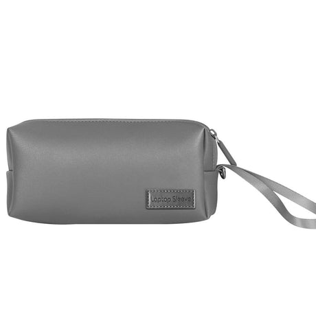 Waterproof Laptop Accessory Bag - Pu Leather - Grey