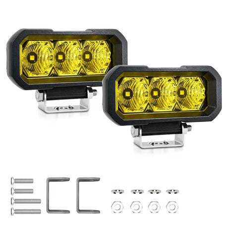 40W 9V - 30V 5 Inch Waterproof 3 - Eye Headlight - Spotlight Yellow Light