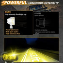 40W 9V - 30V 5 Inch Waterproof 3 - Eye Headlight - Spotlight Yellow Light