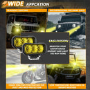 40W 9V - 30V 5 Inch Waterproof 3 - Eye Headlight - Spotlight Yellow Light