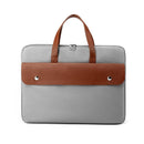 Stylish Pu Leather Laptop Bag - Briefcase Cover - Beige - 14 Inch