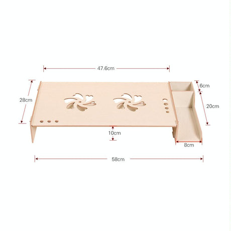 Wood Monitor Stand With Keyboard Storage - Tbd049404601B