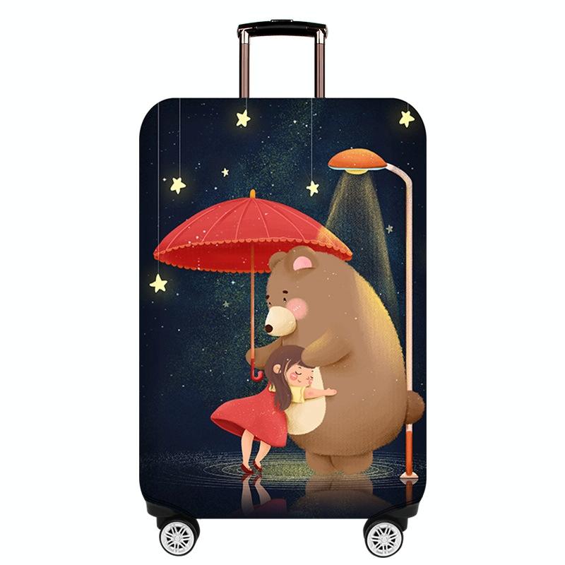 Protective Cover For Durable Luggage - Elastic Dustproof - Small Size - Bear Girl