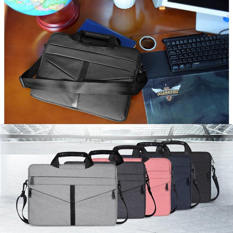 Stylish Zipper Laptop Bag With Shoulder Strap - Durable & Breathable - Black