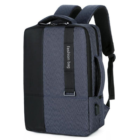 Large-Capacity Laptop Backpack With Usb Charging - Ideal For Business Commuters - Blue