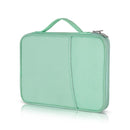 Leather Portable Bag With Cloth Texture - Green