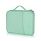 Leather Portable Bag With Cloth Texture - Green