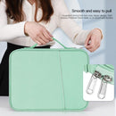 Leather Portable Bag With Cloth Texture - Green