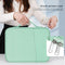 Leather Portable Bag With Cloth Texture - Green