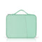 Leather Portable Bag With Cloth Texture - Green