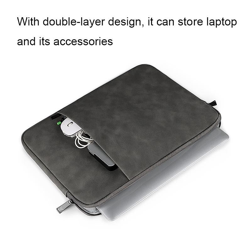 13.3 Inch Double Layer Waterproof Laptop Liner Bag - Dark Gray