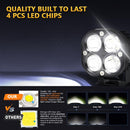 Car 3 Inch 4Leds Continuous Spotlight 20W / 2000Lm / 6000K / Dc9 - 80V - Yellow