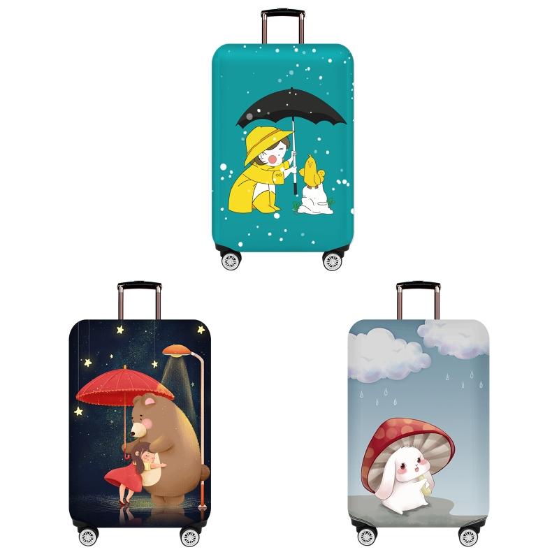 Medium Elastic Dustproof Luggage Cover - Durable & Protective - Bear Girl