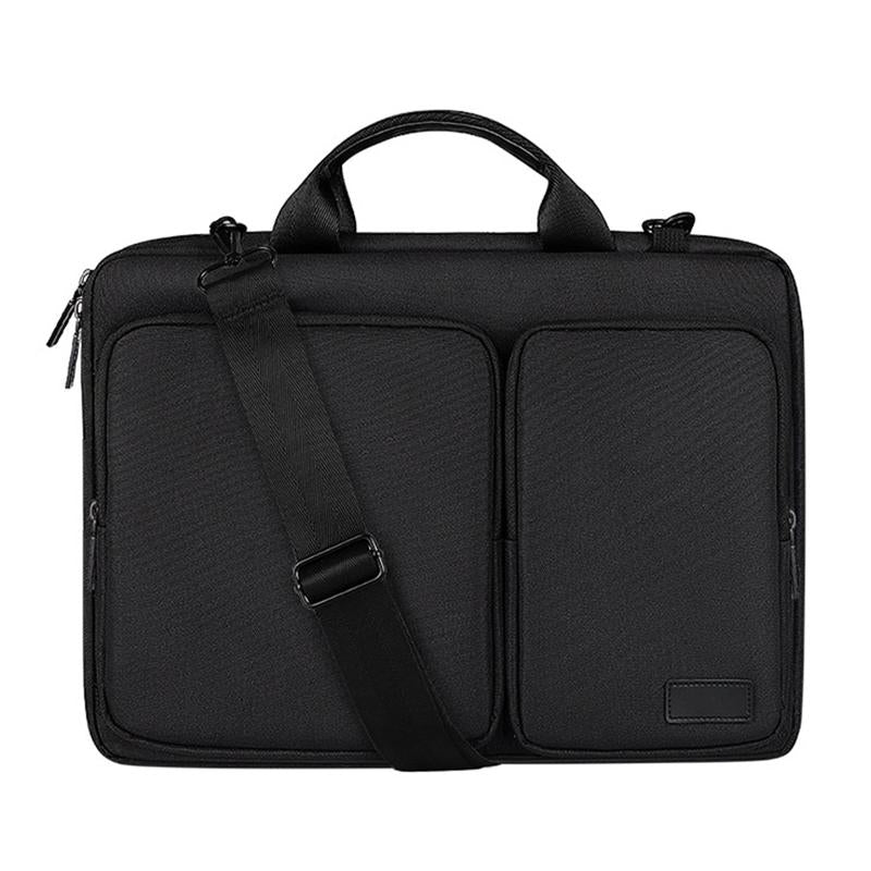 Detachable Shoulder Strap Laptop Bag - 14.1-15.4 Inch Thickened Polyester - Black