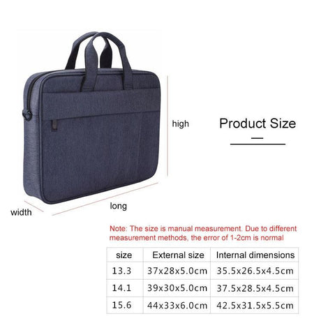 15.6 Inch Laptop One-Shoulder Handbag With Waterproof Anti-Theft Design And Suitcase Belt - Black