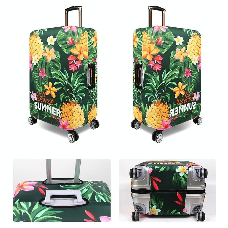 Stretchy Luggage Dust Cover - Durable & Protective - Size L - Tropical Palm - L