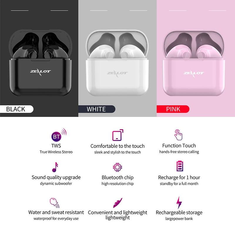 Wireless Bluetooth 5.0 Earbuds With Charging Case - T3 Tws