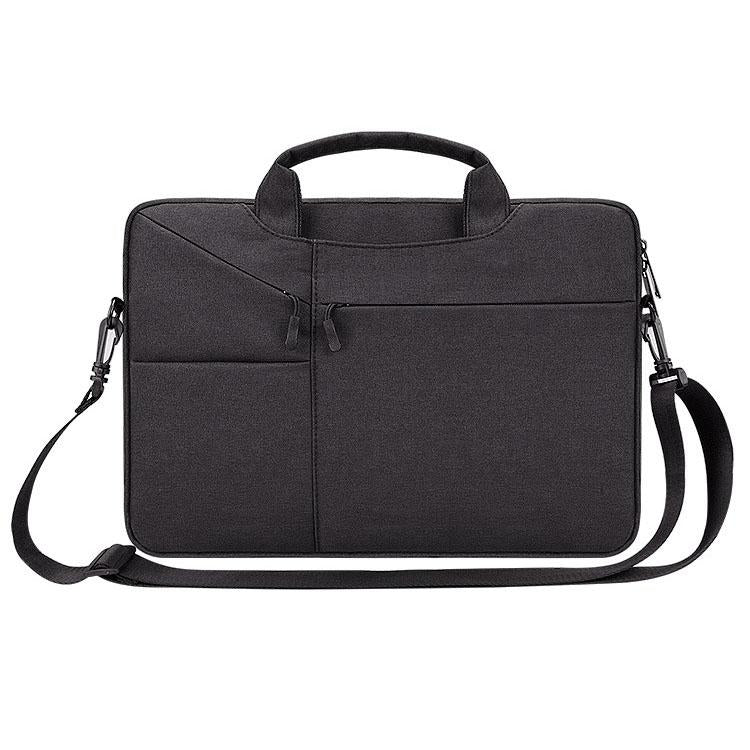 13.3 Inch Laptop Handbag With Hidden Strap And Suitcase Belt - Waterproof And Tear-Resistant - Black