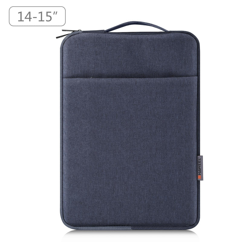 14-15 Inch Laptop Sleeve Briefcase With Zipper And Handle - Gray Blue