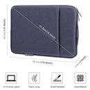 14-15 Inch Laptop Sleeve Briefcase With Zipper And Handle - Gray Blue